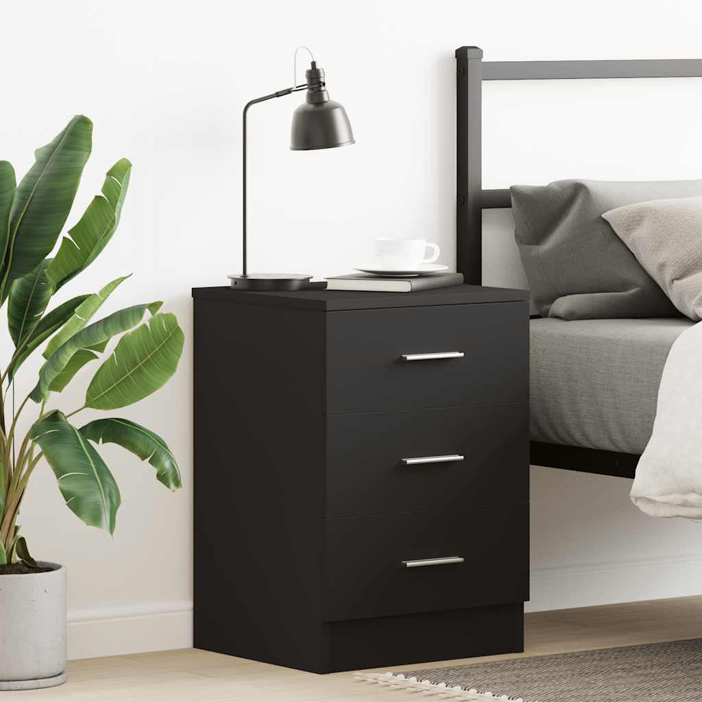 vidaXL Nachttisch Schwarz 38x35x56 cm Holzwerkstoff