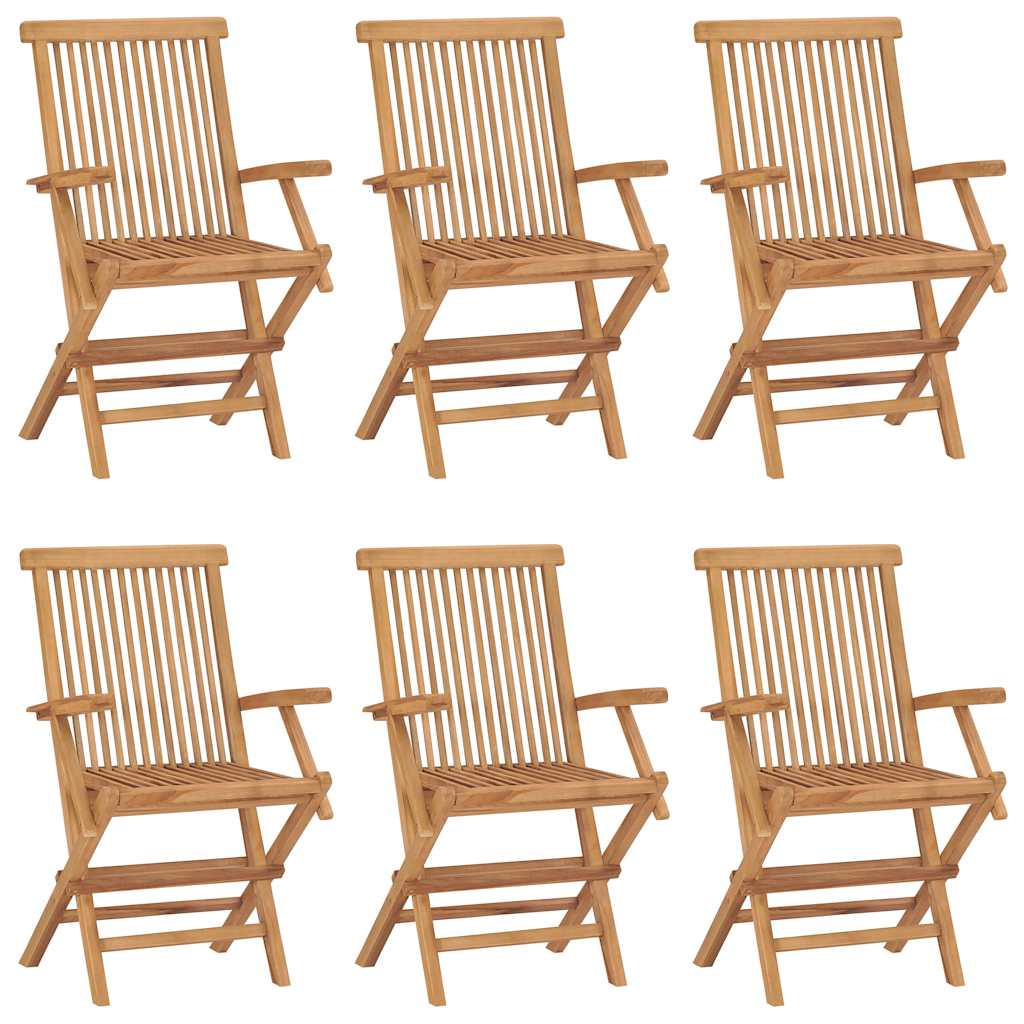 vidaXL Klappbare Gartenstühle 6 Stk. Massivholz Teak