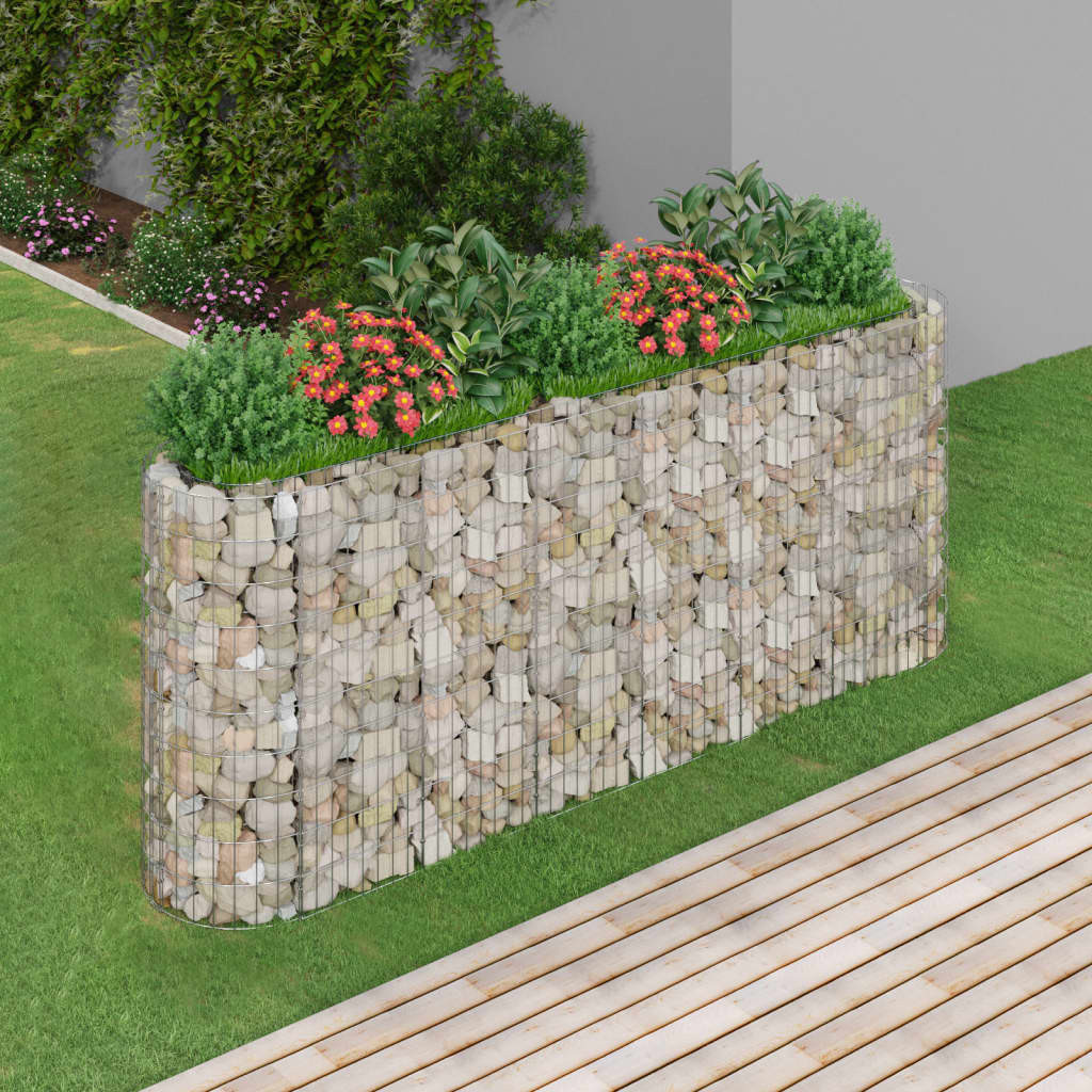 vidaXL Gabionen-Hochbeet Verzinktes Eisen 260x50x100 cm