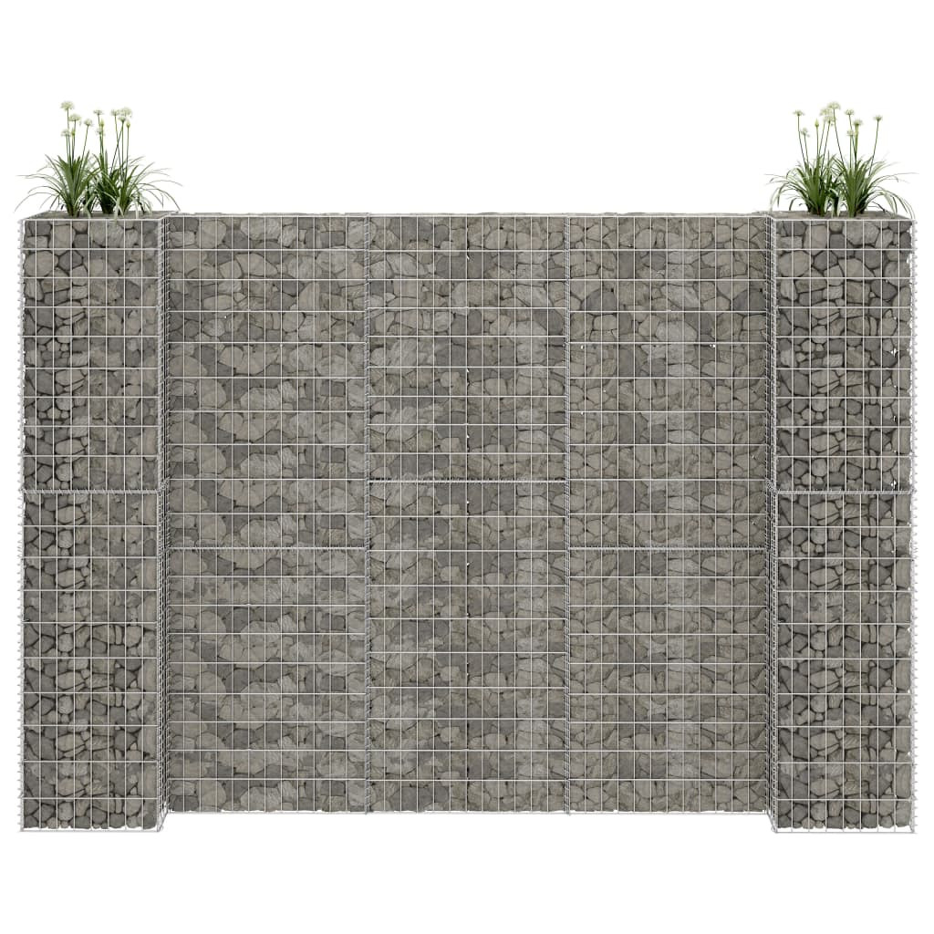 vidaXL H-förmiger Gabionen-Pflanzkorb Stahldraht 260x40x200 cm