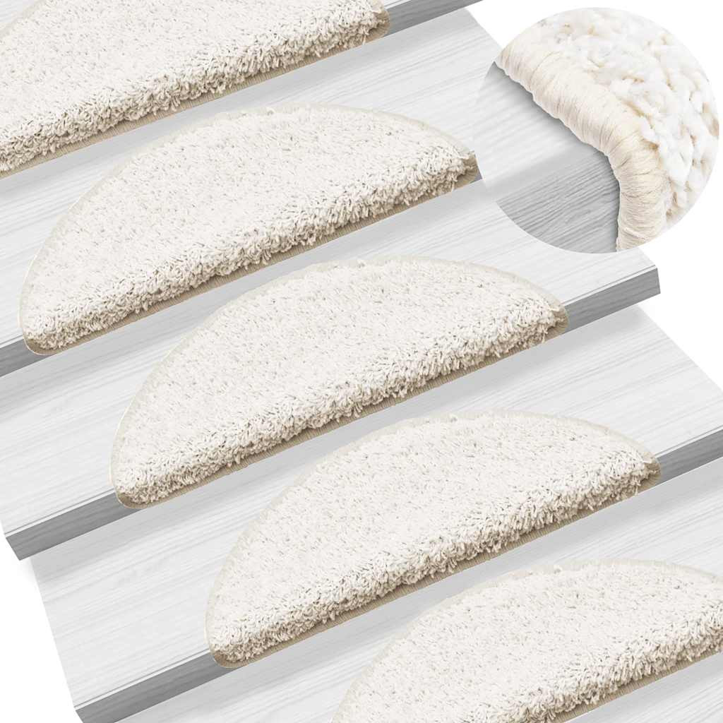 vidaXL Stufenmatten 15 Stk. 56x17x3 cm Weiß Halbrund