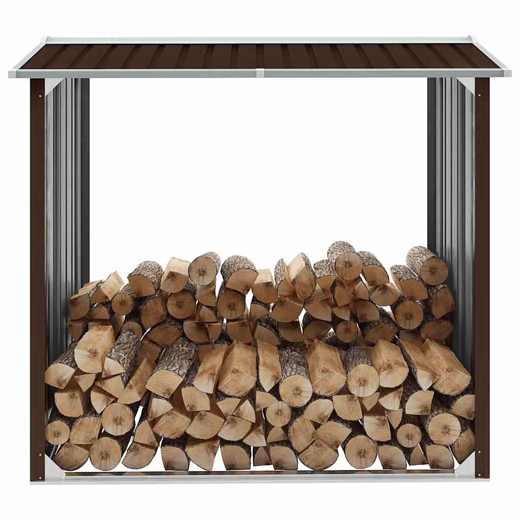 vidaXL Brennholzlager Verzinkter Stahl 172x91x154 cm Braun