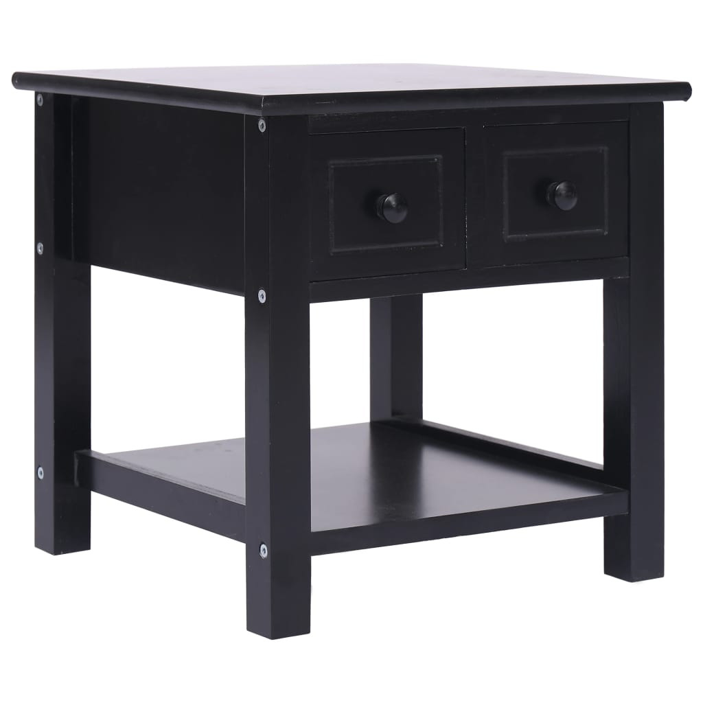 vidaXL Beistelltisch Schwarz 40x40x40 cm Paulownia Holz