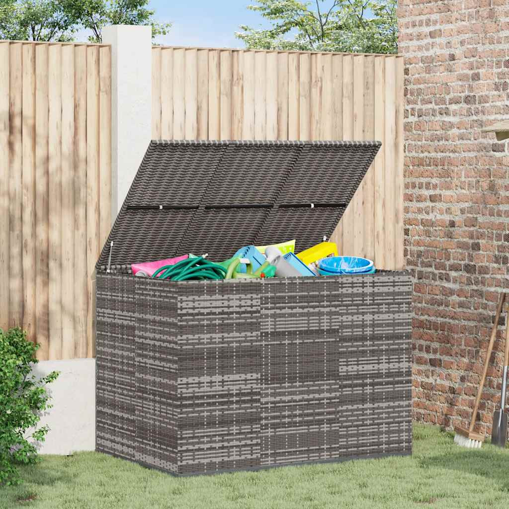 vidaXL Garten-Kissenbox PE Rattan 145x100x103 cm Grau