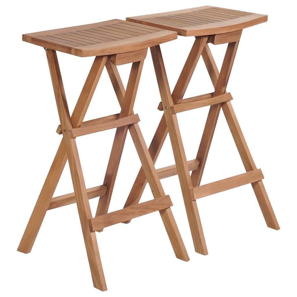 vidaXL Klappbare Barhocker 2 Stk. Massivholz Teak