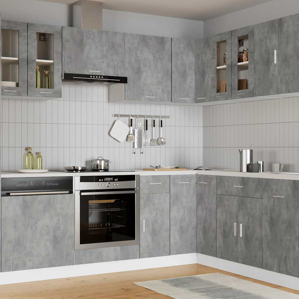 vidaXL Hängeglasschrank Lyon Betongrau 60x31x60 cm Holzwerkstoff