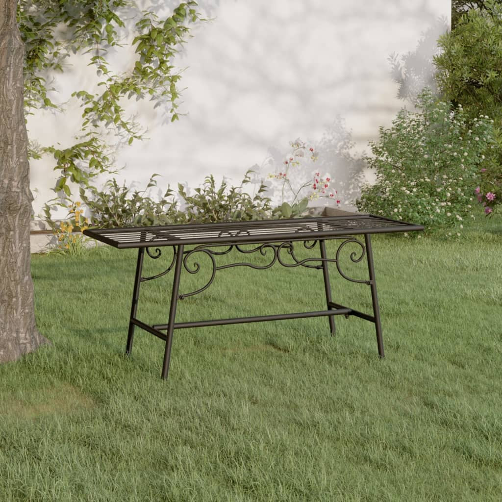 vidaXL Baumbank 110 cm Schwarz Stahl