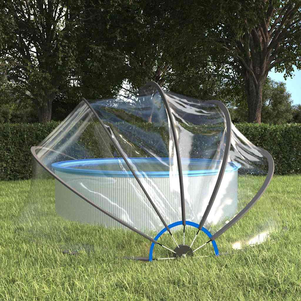 vidaXL Pool-Kuppel Rund 406x203 cm PVC
