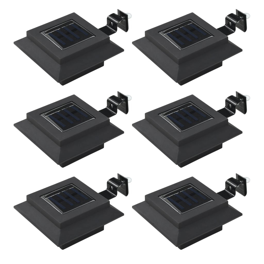 vidaXL Outdoor Solarleuchten 6 Stück LED Quadratisch 12 cm Schwarz
