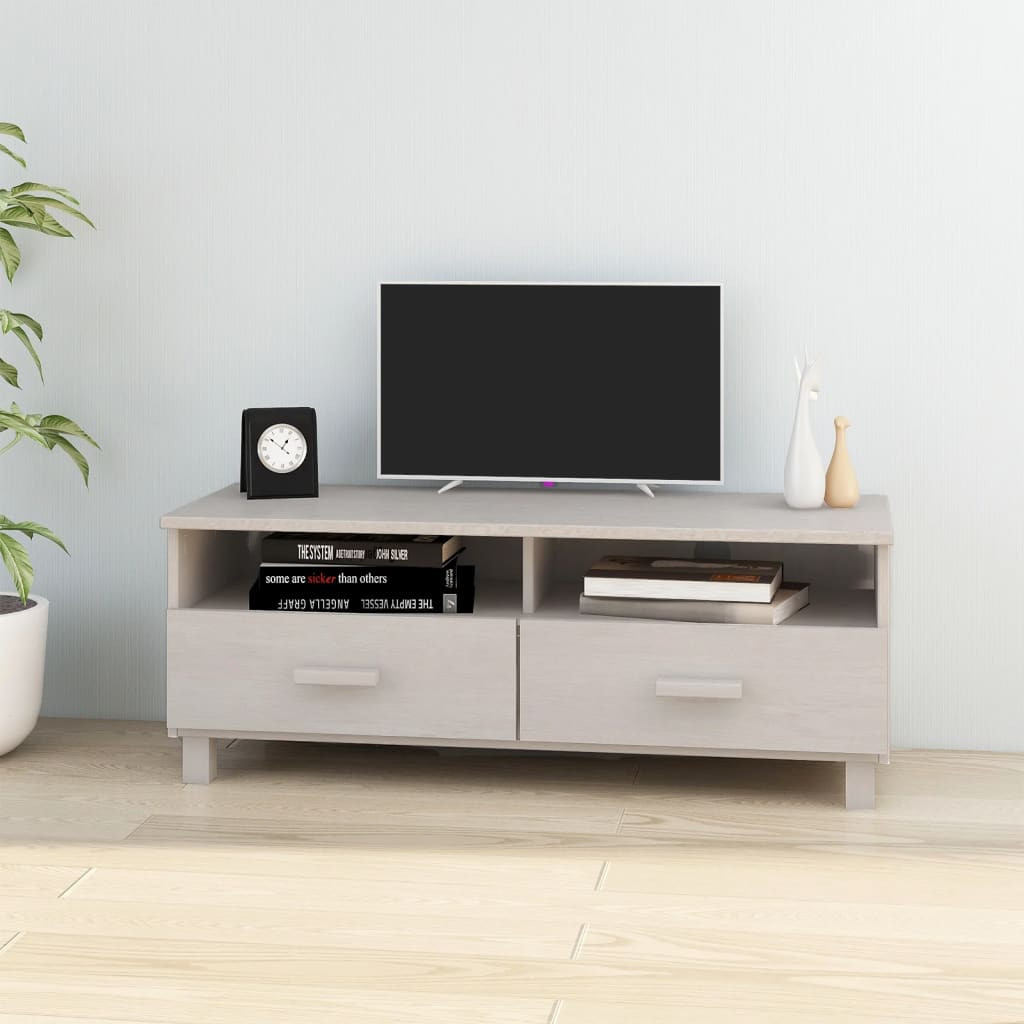 vidaXL TV-Schrank HAMAR Weiß 106x40x40 cm Massivholz Kiefer