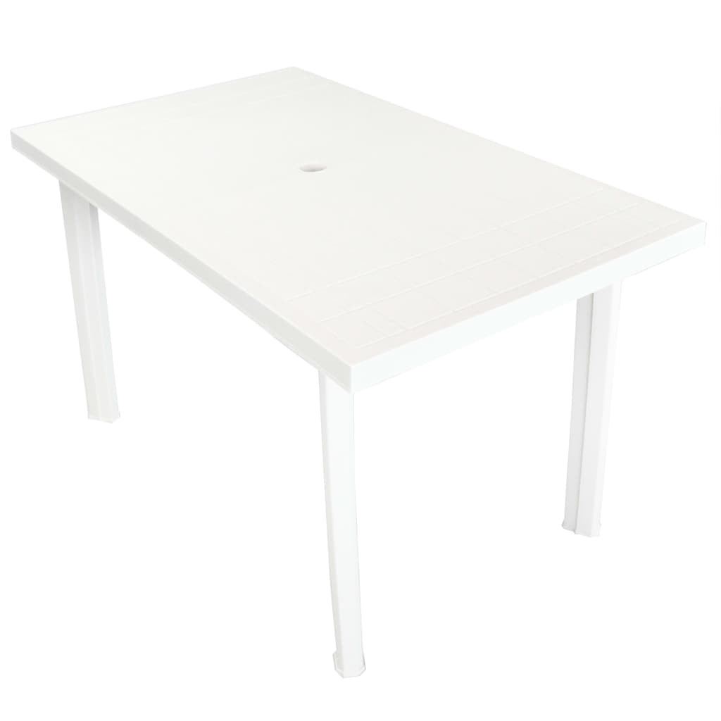vidaXL Gartentisch Weiß 126 x 76 x 72 cm Kunststoff