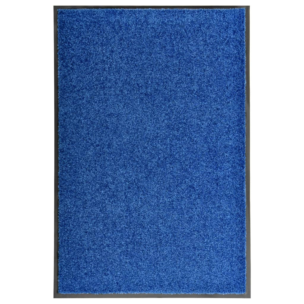 vidaXL Fußmatte Waschbar Blau 60x90 cm