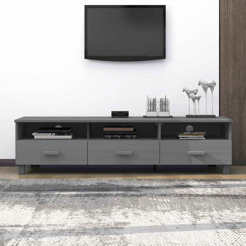 vidaXL TV-Schrank HAMAR Dunkelgrau 158x40x40 cm Massivholz Kiefer