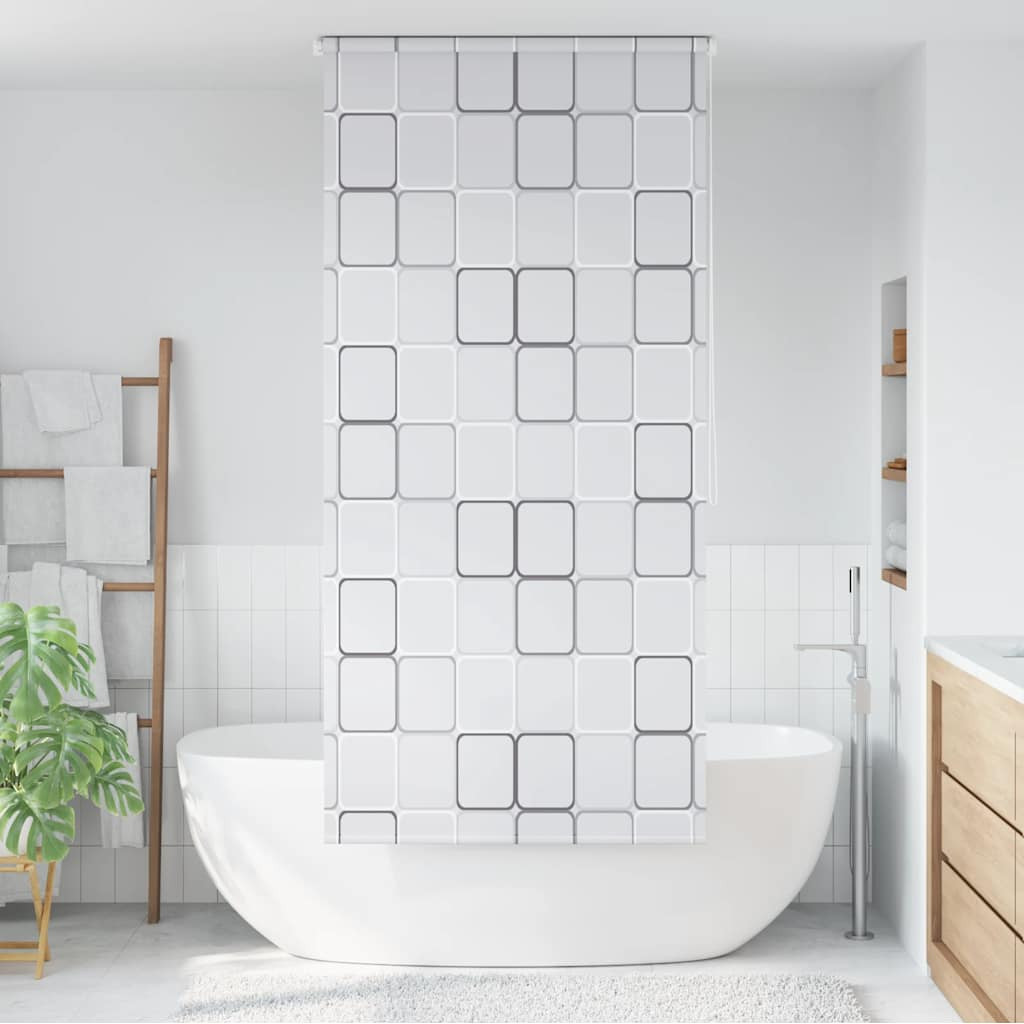 vidaXL Duschrollo 100x240 cm Quadratmuster