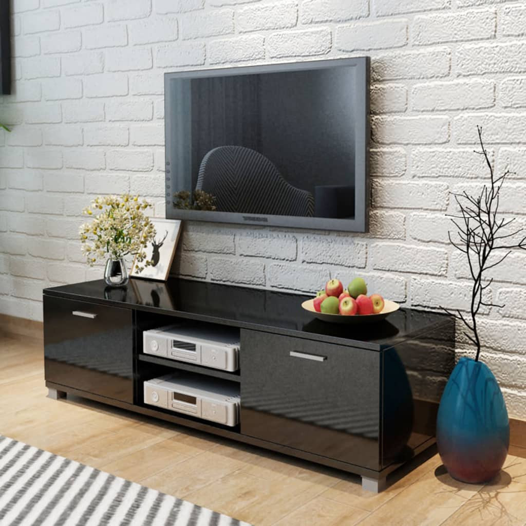 vidaXL TV-Schrank Hochglanz-Schwarz 140x40,5x35 cm