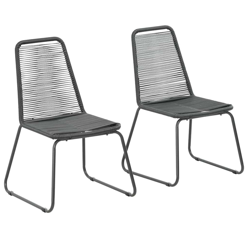 vidaXL Gartenstühle 2 Stk. Poly Rattan Schwarz