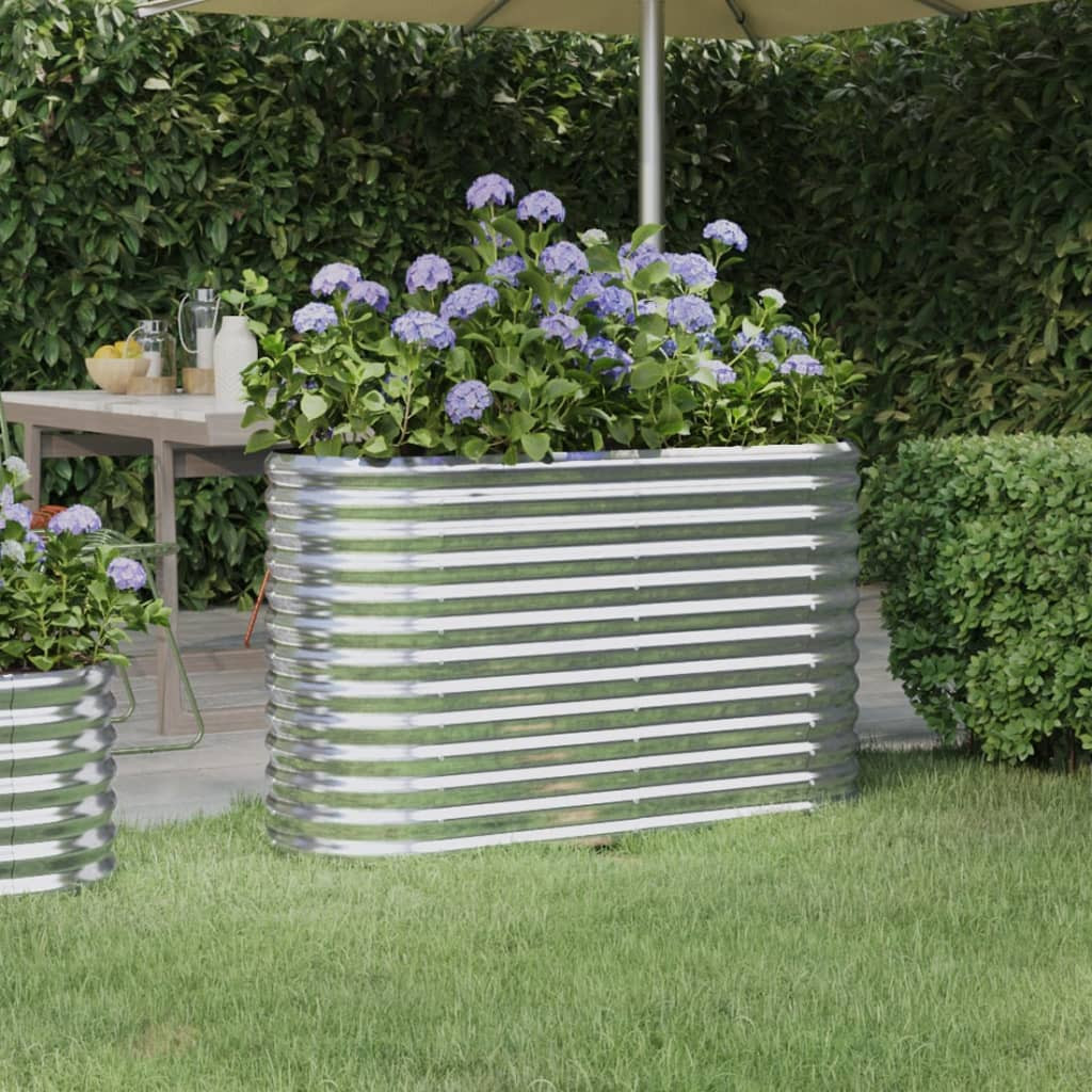 vidaXL Hochbeet Verzinkter Stahl 114x40x68 cm Silbern