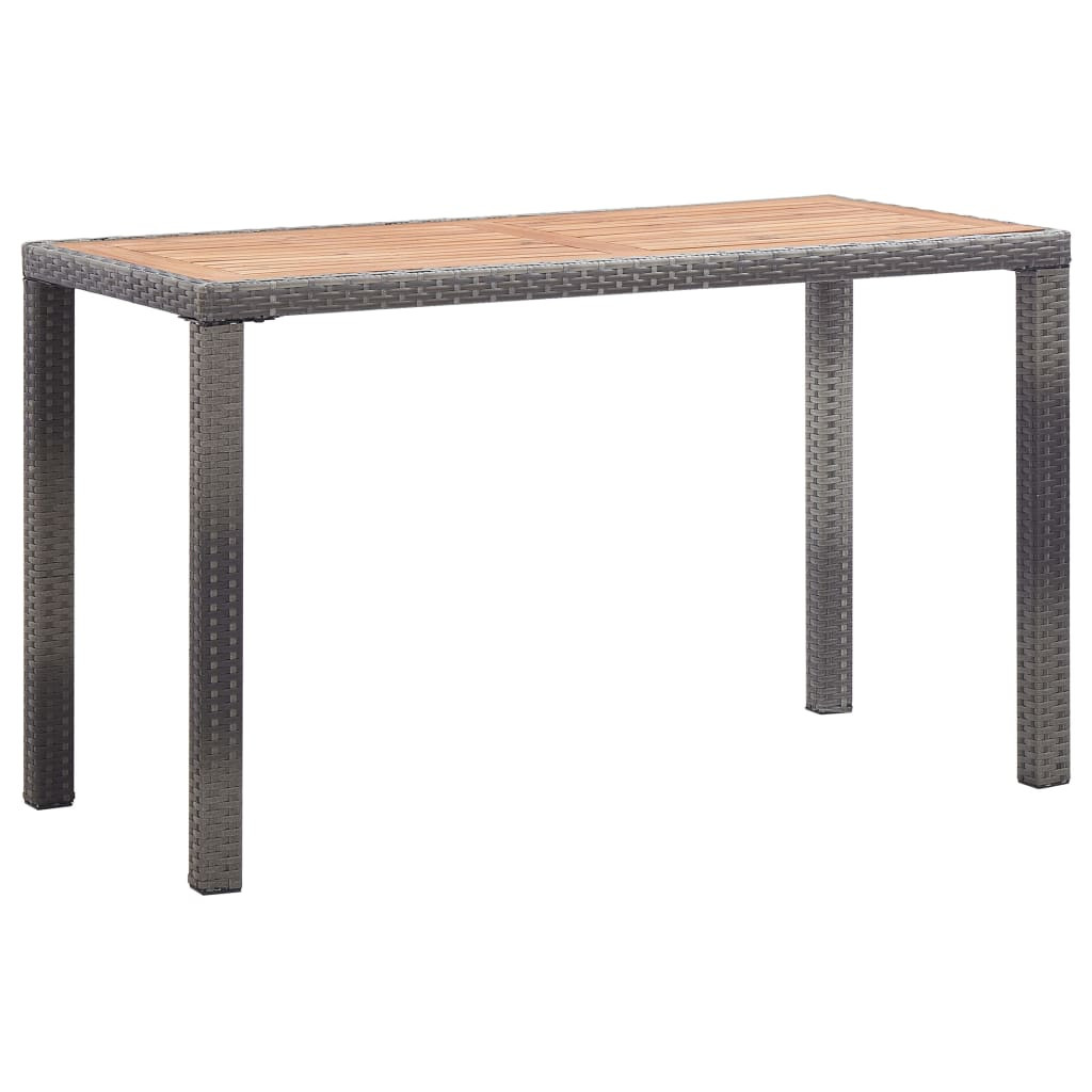 vidaXL Gartentisch Anthrazit und Braun 123x60x74 cm Massivholz Akazie