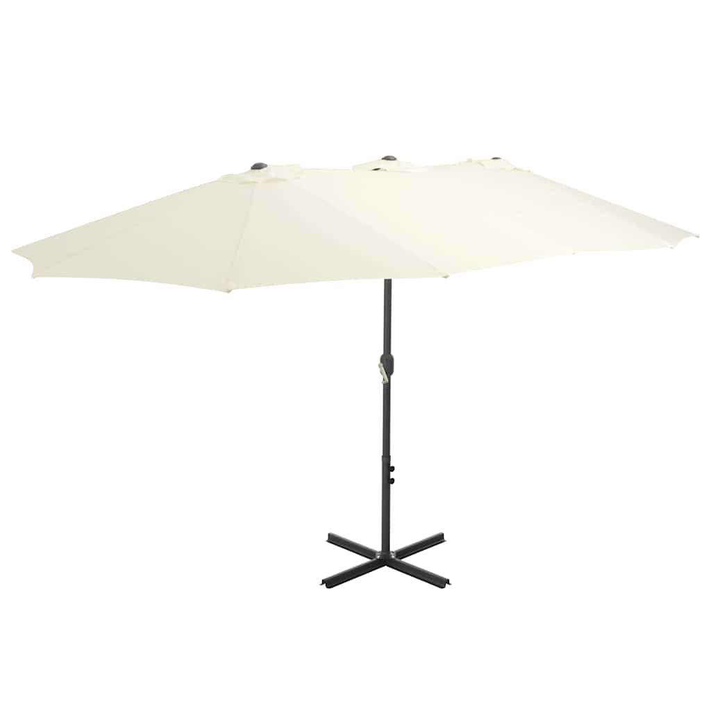 vidaXL Sonnenschirm mit Aluminium-Mast 460x270 cm Sandweiß