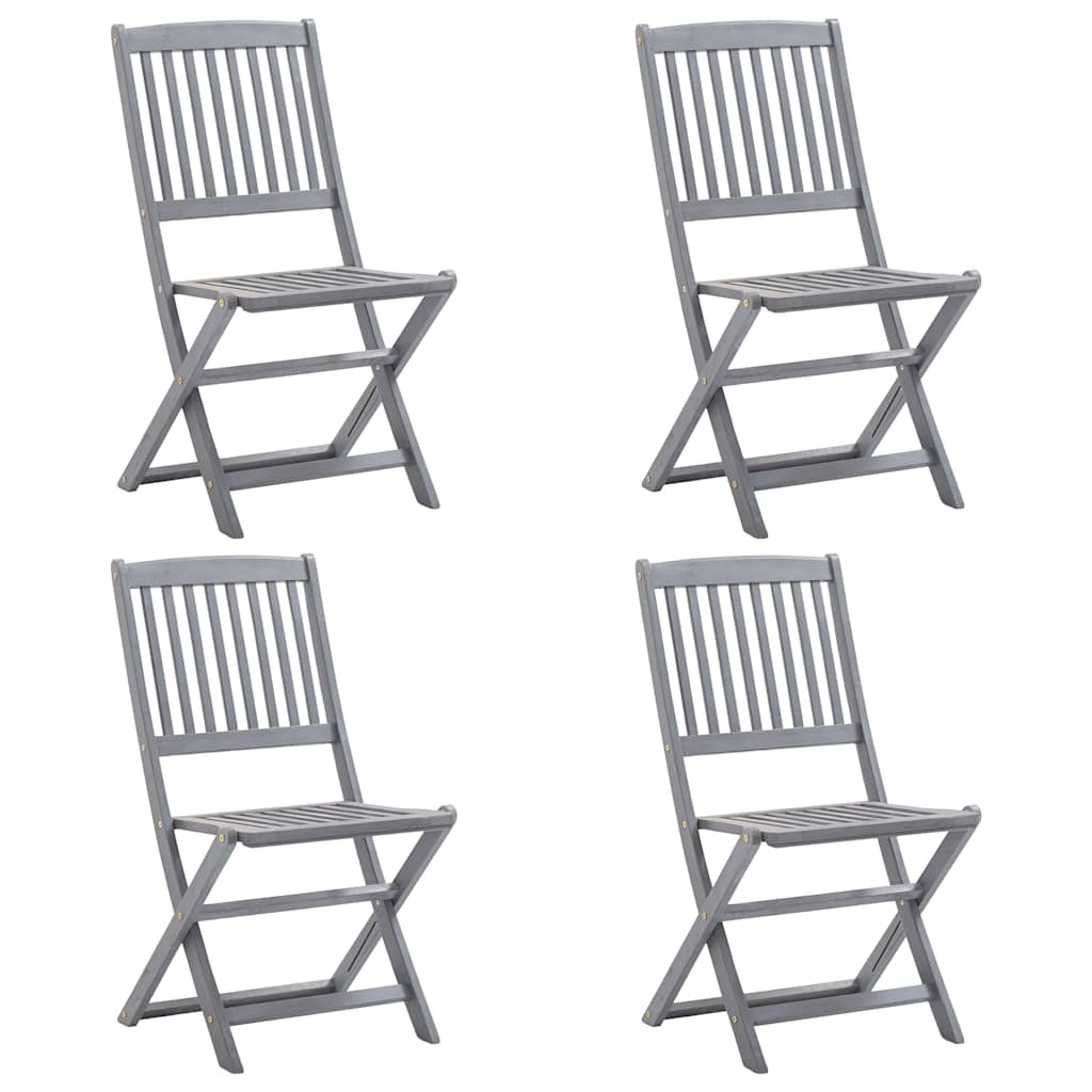 vidaXL Klappbare Gartenstühle 4 Stk. Massivholz Akazie