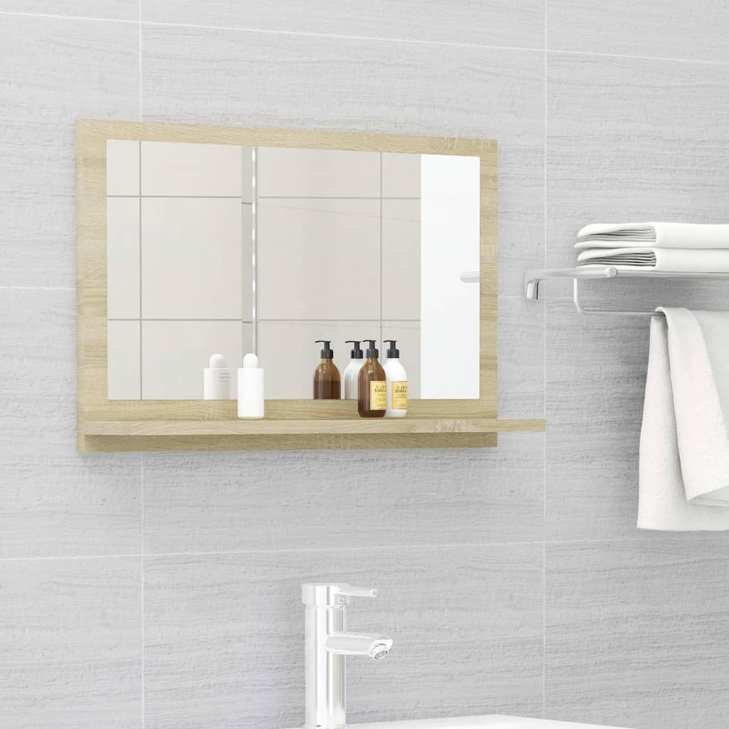 vidaXL Badspiegel Sonoma-Eiche 60x10,5x37 cm Holzwerkstoff