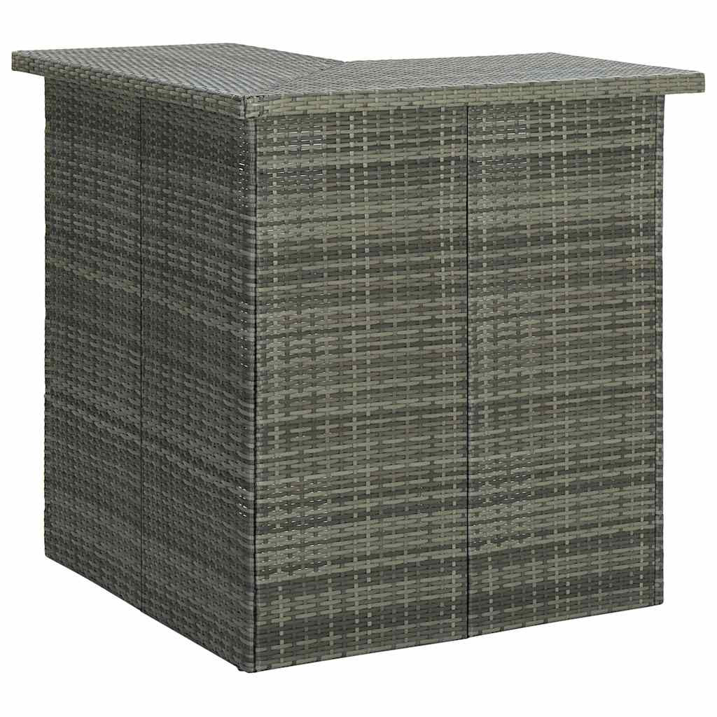 vidaXL Eck-Bartisch Grau 100x50x105 cm Poly Rattan