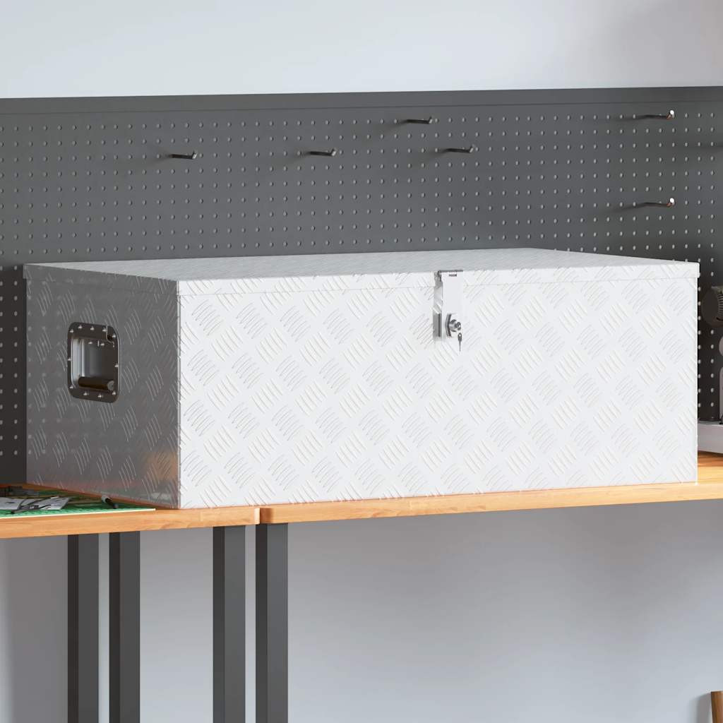 vidaXL Aufbewahrungsbox Silbern 100x55x37 cm Aluminium
