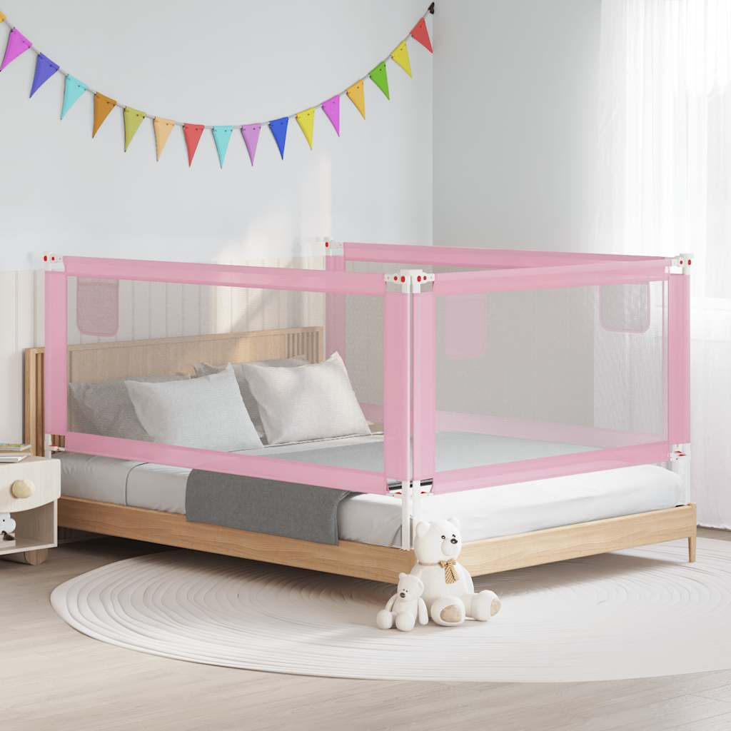 vidaXL Kleinkind-Bettschutzgitter Rosa 200x25 cm Stoff