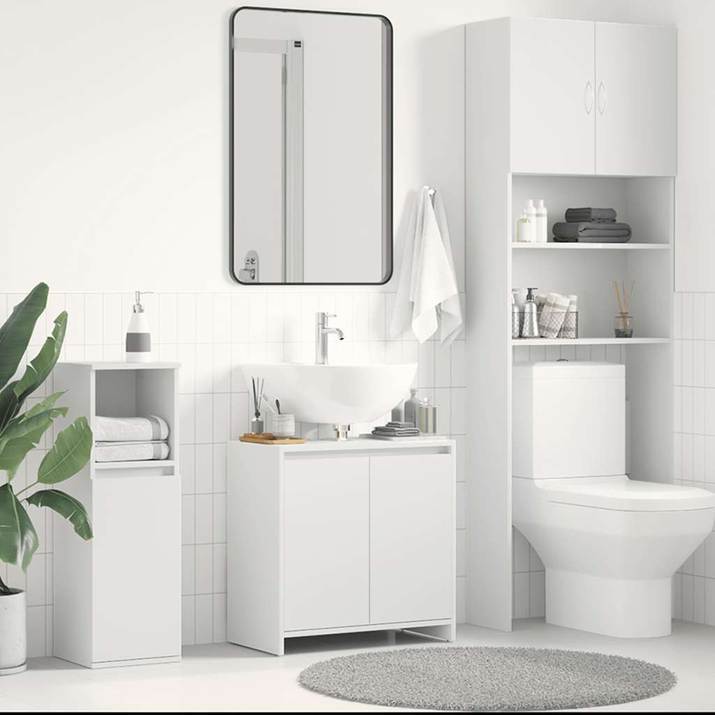 vidaXL Badezimmerschrank Weiß 60x33x61 cm Holzwerkstoff