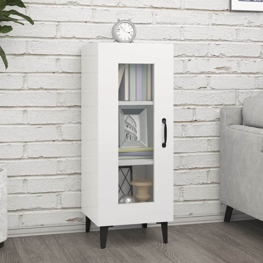vidaXL Sideboard Hochglanz-Weiß 34,5x34x90 cm Holzwerkstoff