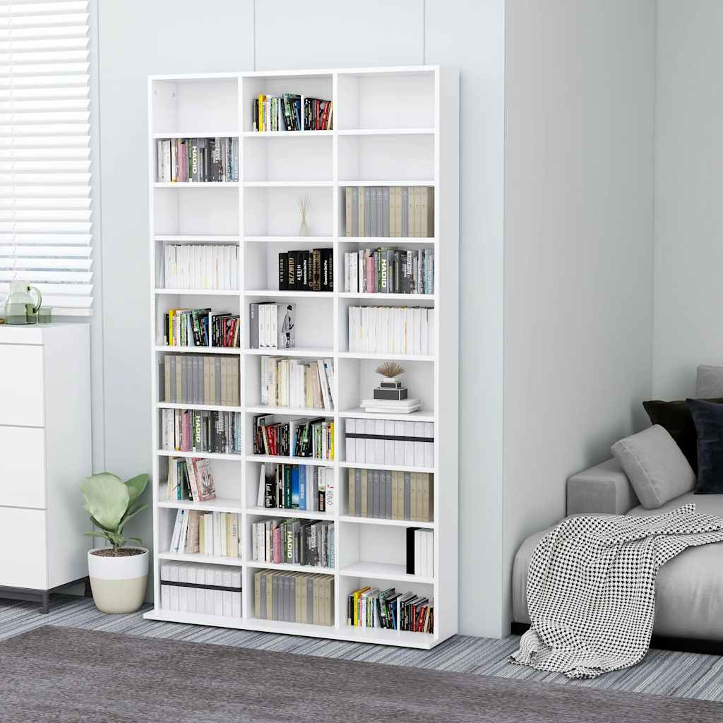 vidaXL CD-Schrank Weiß 102x23x177,5 cm Holzwerkstoff