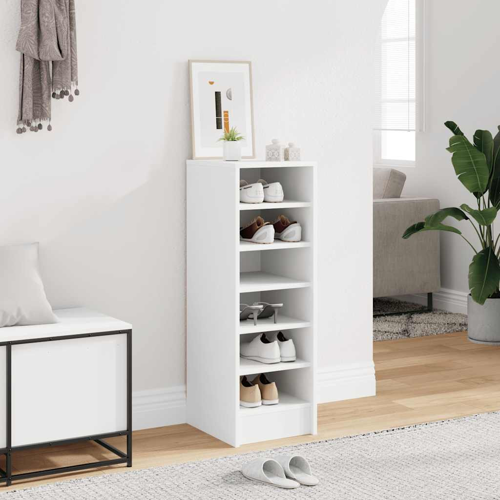 vidaXL Schuhschrank Weiß 31,5x35x90 cm Holzwerkstoff
