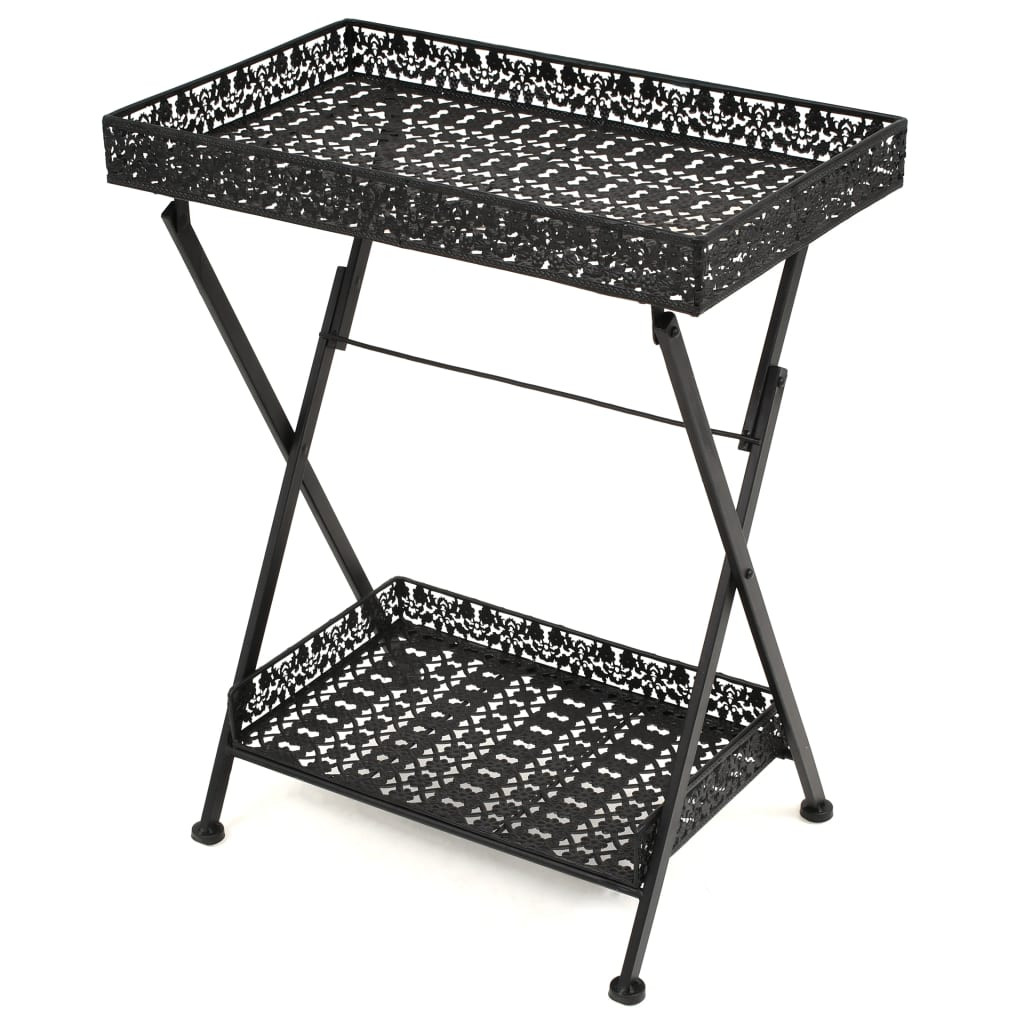 vidaXL Beistelltisch Klappbar Vintage Metall 58 x 35 x 72 cm Schwarz