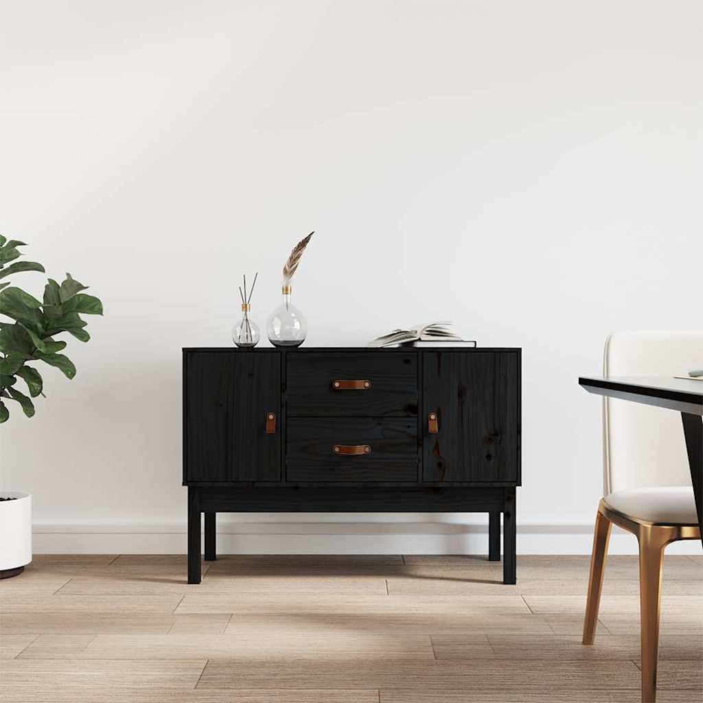 vidaXL Sideboard Schwarz 110x40x78 cm Massivholz Kiefer