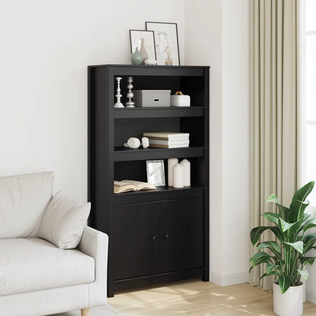 vidaXL Highboard Schwarz 80x35x154 cm Massivholz Kiefer