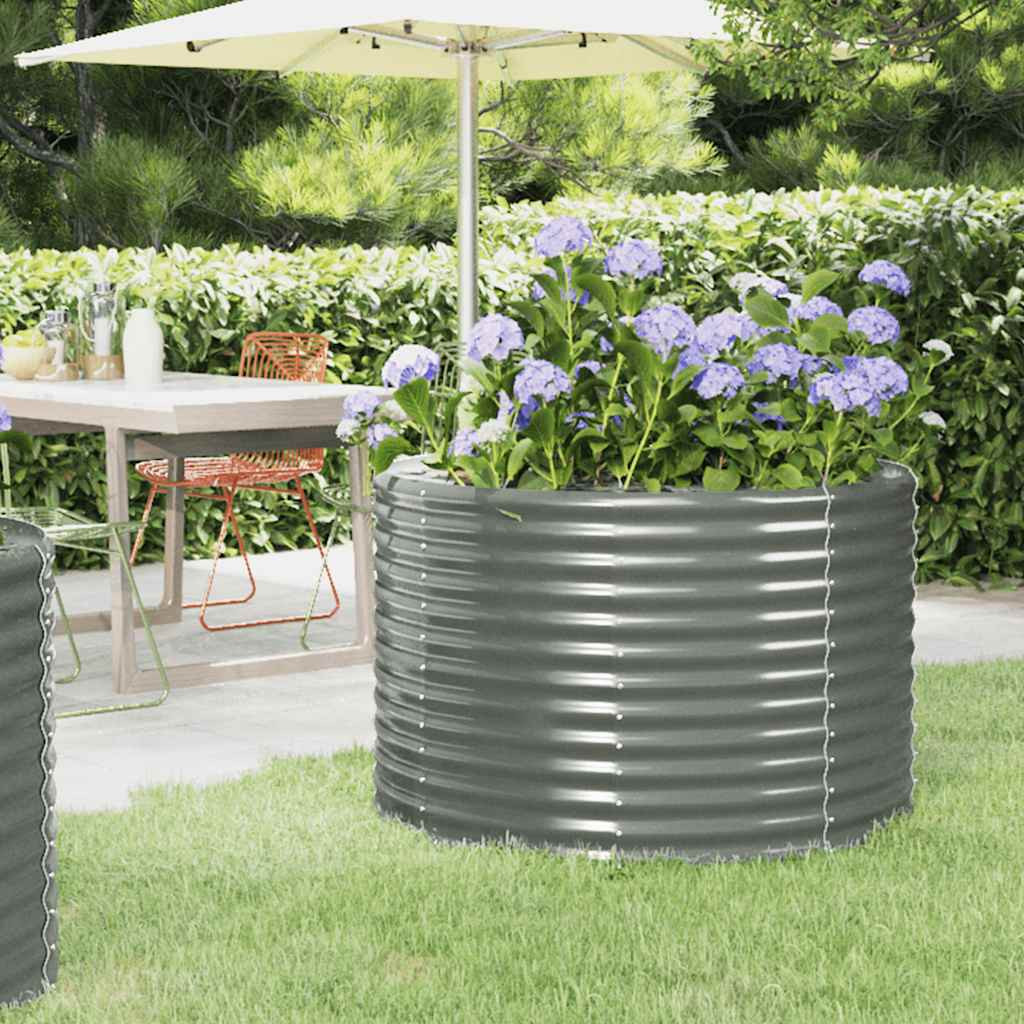 vidaXL Hochbeet Verzinkter Stahl 100x100x68 cm Grau