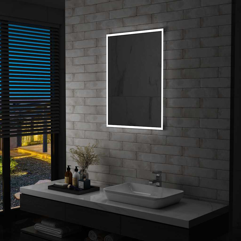 vidaXL Badezimmer-Wandspiegel mit LEDs 60x80 cm