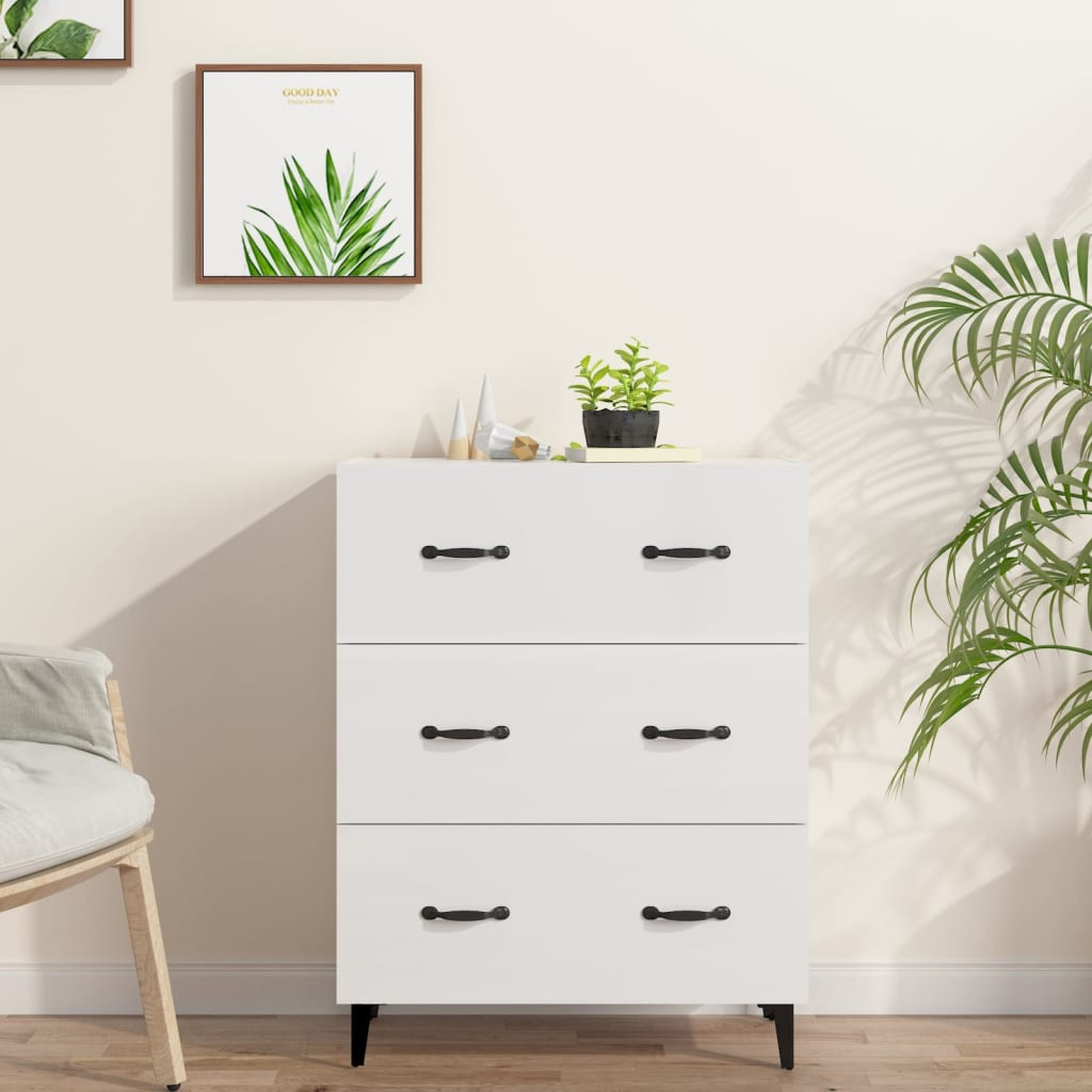 vidaXL Sideboard Hochglanz-Weiß 69,5x34x90 cm Holzwerkstoff