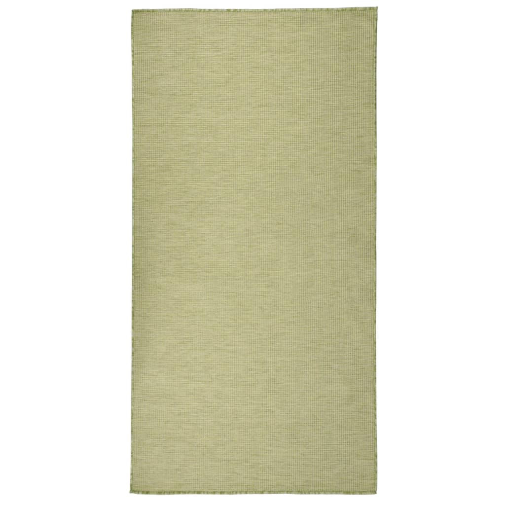 vidaXL Outdoor-Teppich Flachgewebe 100x200 cm Grün