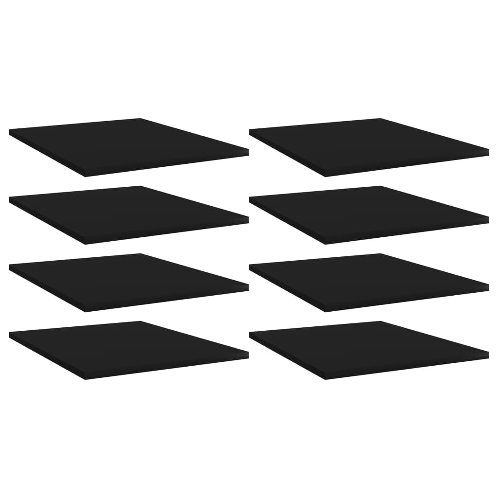 vidaXL Bücherregal-Bretter 8 Stk. Schwarz 40x50x1,5 cm Holzwerkstoff