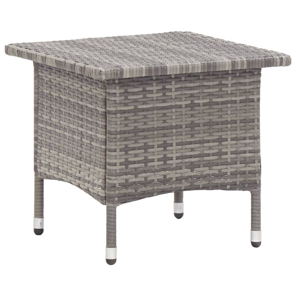 vidaXL Beistelltisch Grau 50x50x47 cm Poly Rattan