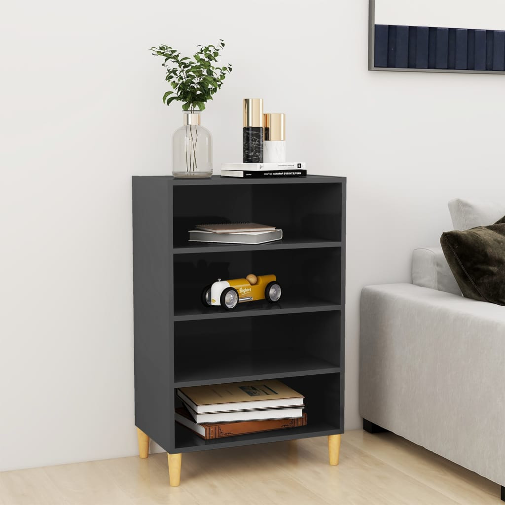 vidaXL Sideboard Hochglanz-Grau 57x35x90 cm Holzwerkstoff