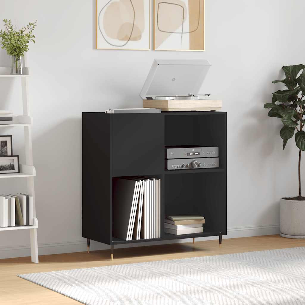 vidaXL Plattenschrank Schwarz 84,5x38x89 cm Holzwerkstoff