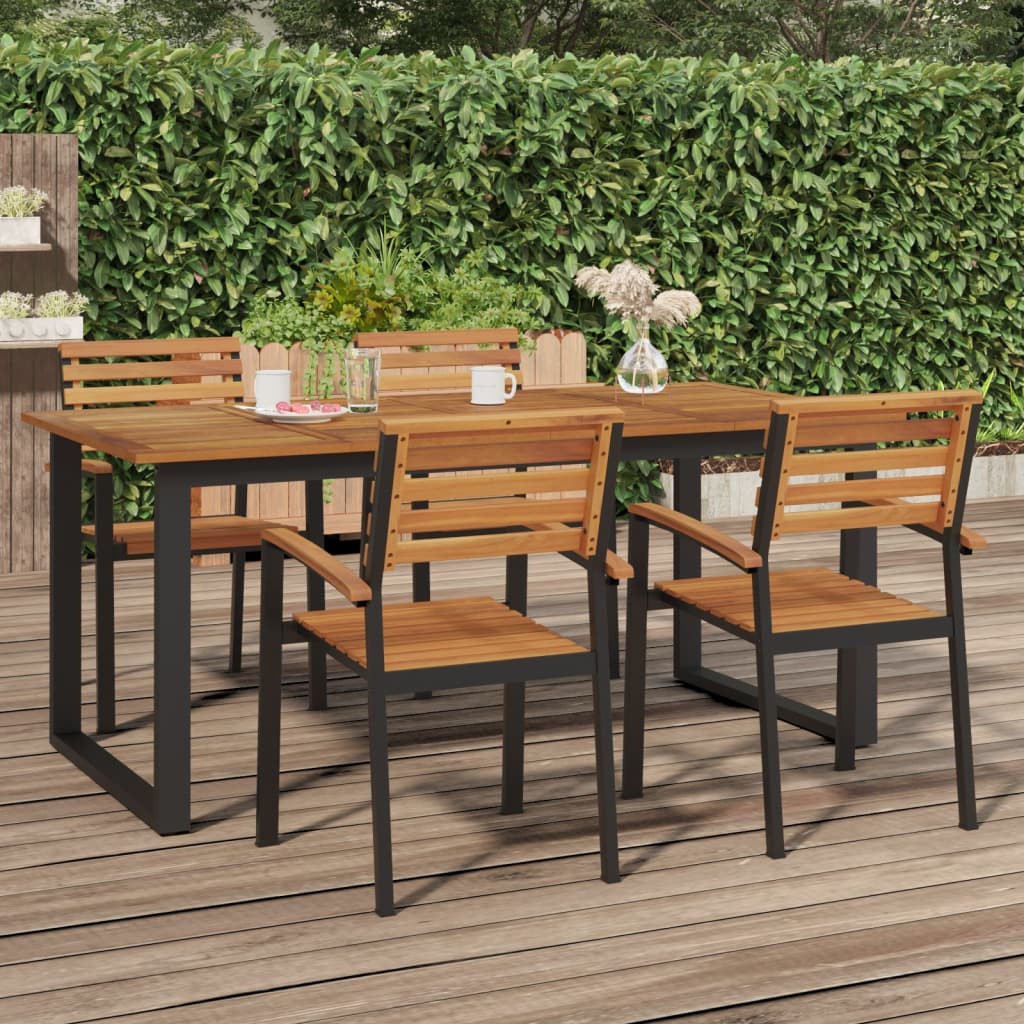 vidaXL Gartentisch mit Gestell U-Form 180x90x75 cm Akazie Massivholz