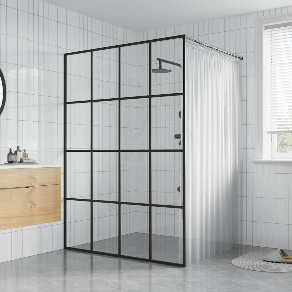 vidaXL Duschwand für Walk-in Dusche Klares Sicherheitsglas 140x195 cm