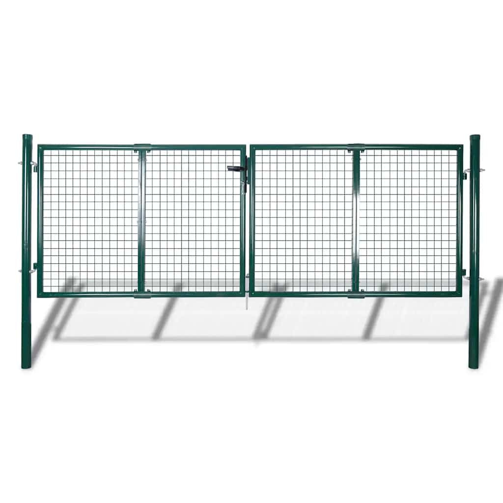 vidaXL Zauntor Stahl 300x100 cm Grün