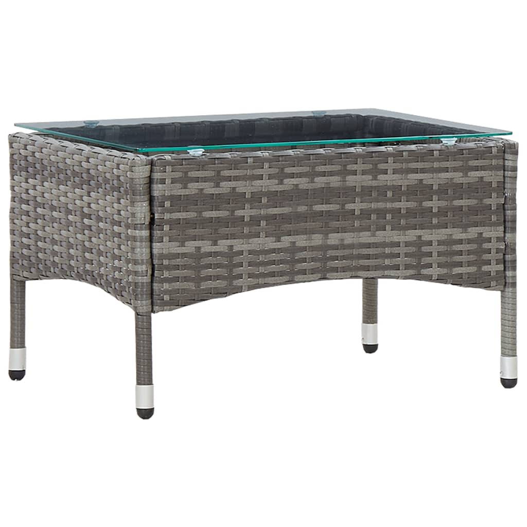 vidaXL Couchtisch Grau 60x40x36 cm Poly Rattan