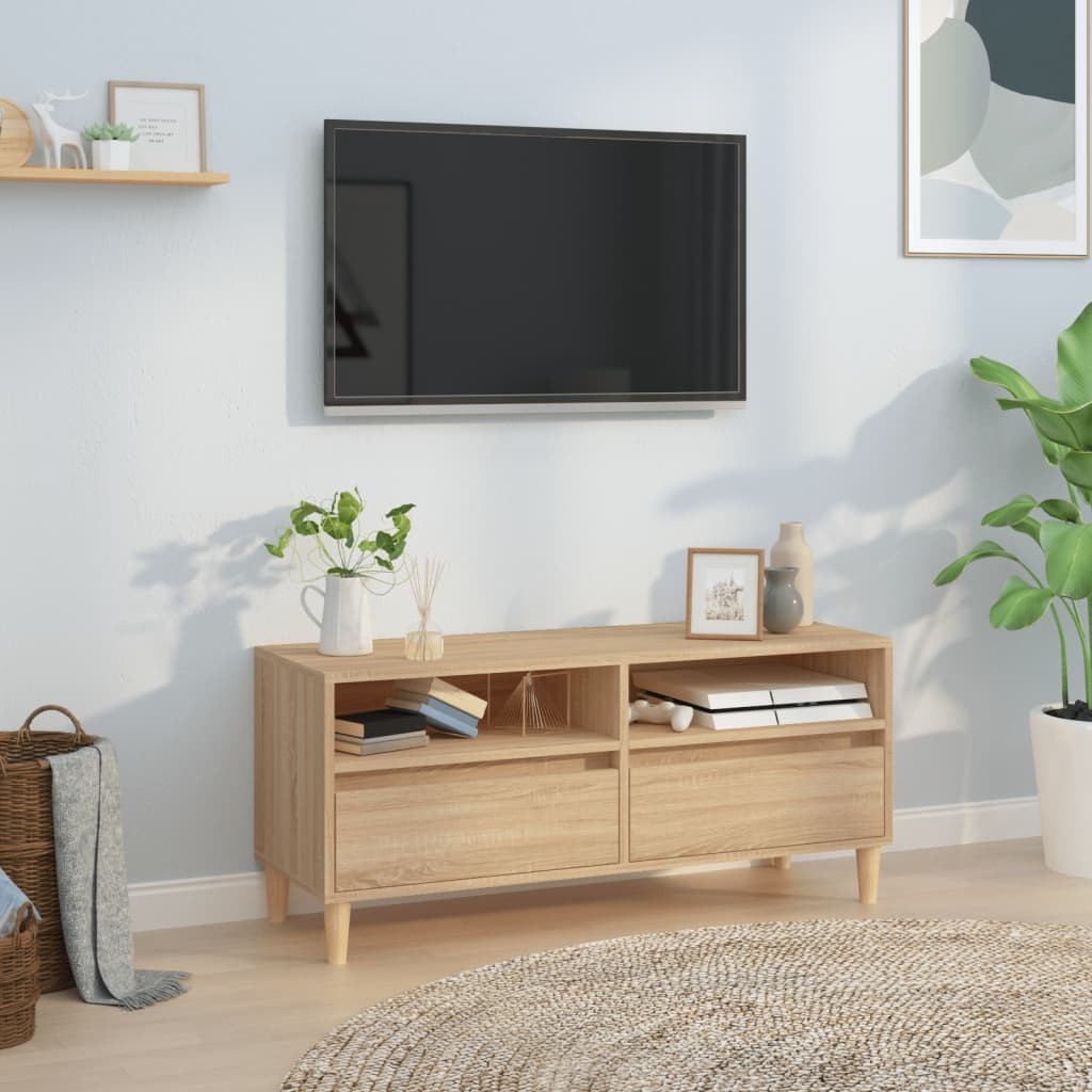 vidaXL TV-Schrank Sonoma-Eiche 100x34,5x44,5 cm Holzwerkstoff