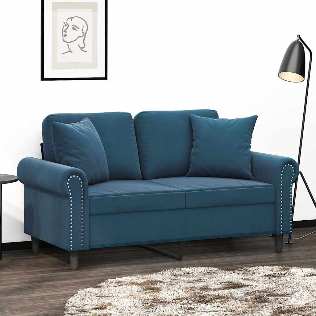 vidaXL Zierkissen 2 Stk. Blau 40x40 cm Samt