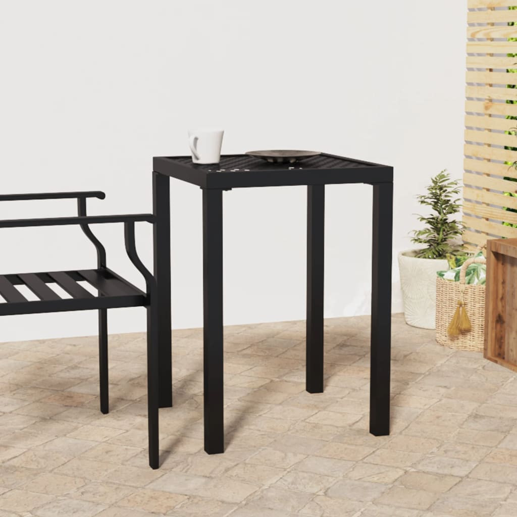 vidaXL Gartentisch Anthrazit 50x50x72 cm Stahl